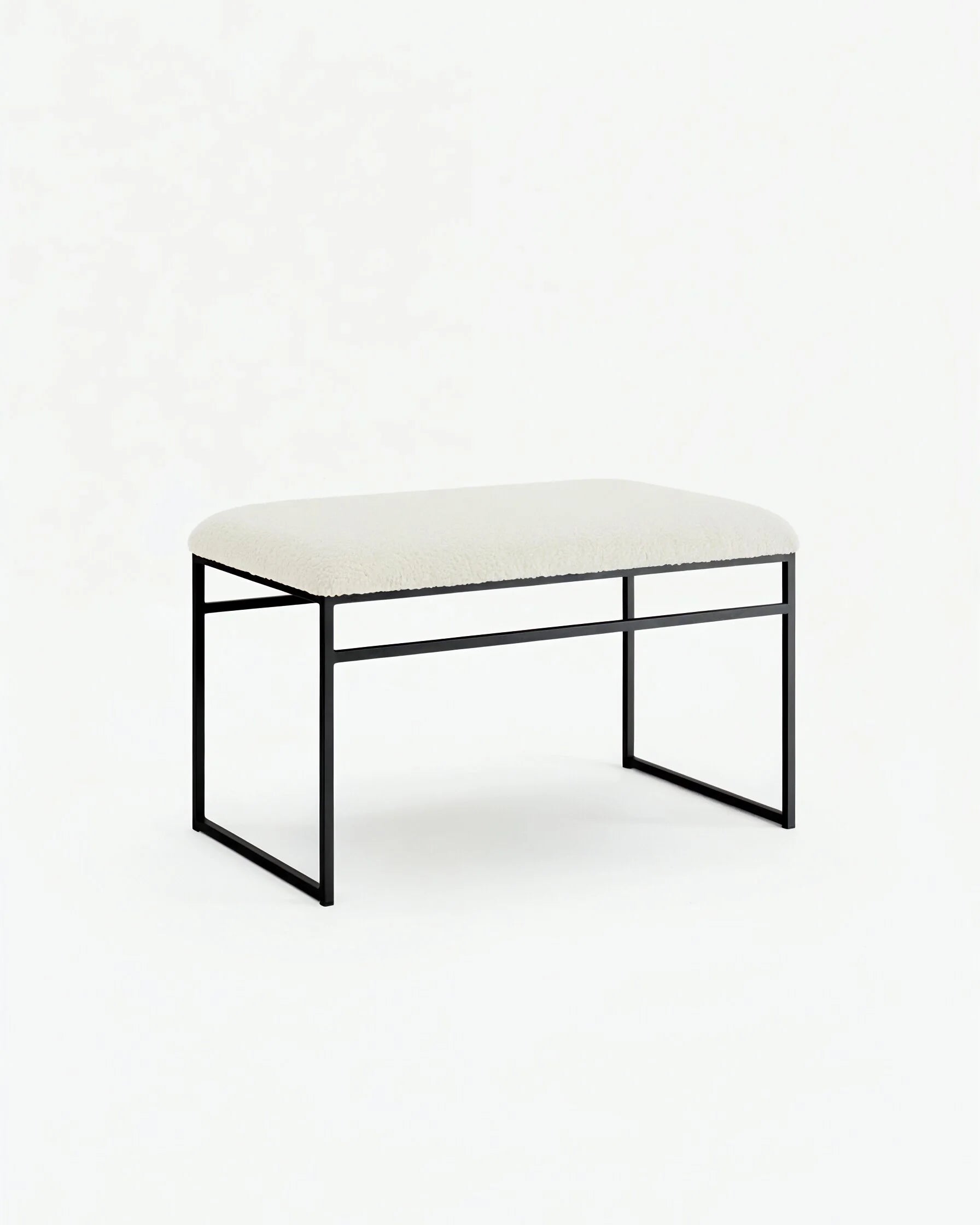 Wilma Bänk - Svart - Ivory bouclé